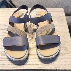 Ecco Blue and Gray Strappy Sandals